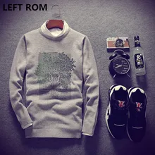 LEFT ROM Men in winter to keep warm luxury brand knitting a sweater/Male round collar Set head leisure sweater/kint shirts S-XXL