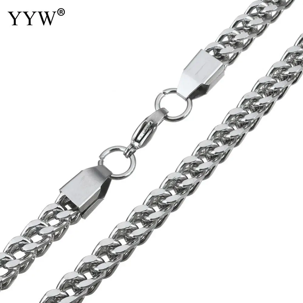 YYW Stainless Steel Chain Necklace 6mm High Quality Original Color Curb Chain Men Women