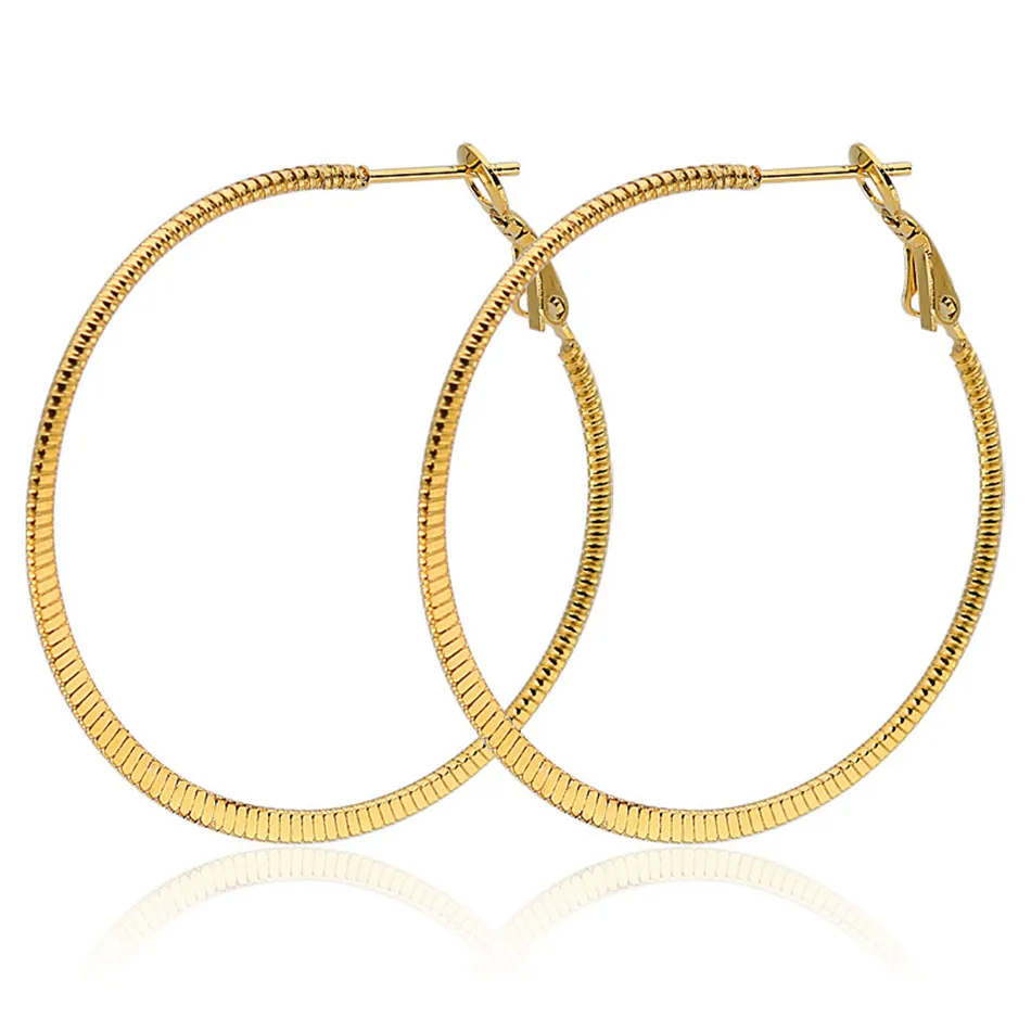 

Gold hoop earrings for women stainless steel jewelry Personality Trendy Super Big circle Rose gold silver earrings round gifts