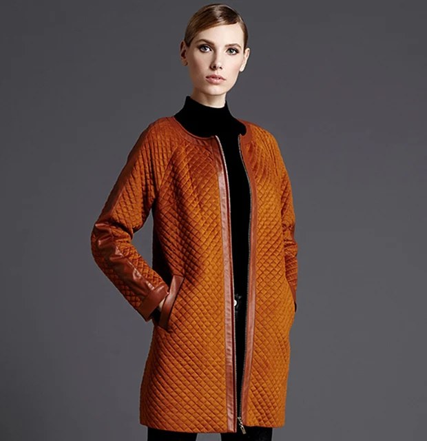 Best price at $170 Cheap Winter Women Long Cotton-padded Coat Round Neck Zipper Warm Jacket Female Outerwear 2016 New Fashion Elegant Camel ZP676