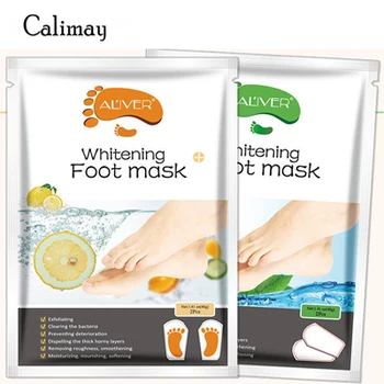 

2pcs/lot (Lemon+Aloe) ALIVER Whitening & Moisturizing Foot Mask Remove Dead Skin Smooth Exfoliating Mask Feet Care Tool