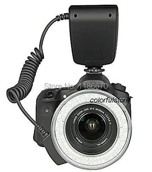 RF-550 Макро 48 светодиодный Кольцевая вспышка для Canon 1D 1Ds 5D II 7D 60D 1100D 1000D 600D 550D 450D 350D 49-77 мм переходное кольцо