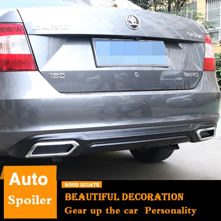 

For Skoda Rapid Rear Bumper Diffuser Bumpers Protector For 2013/14/15/16/17/2018 Rapid Body kit bumper rear lip rear spoiler ABS