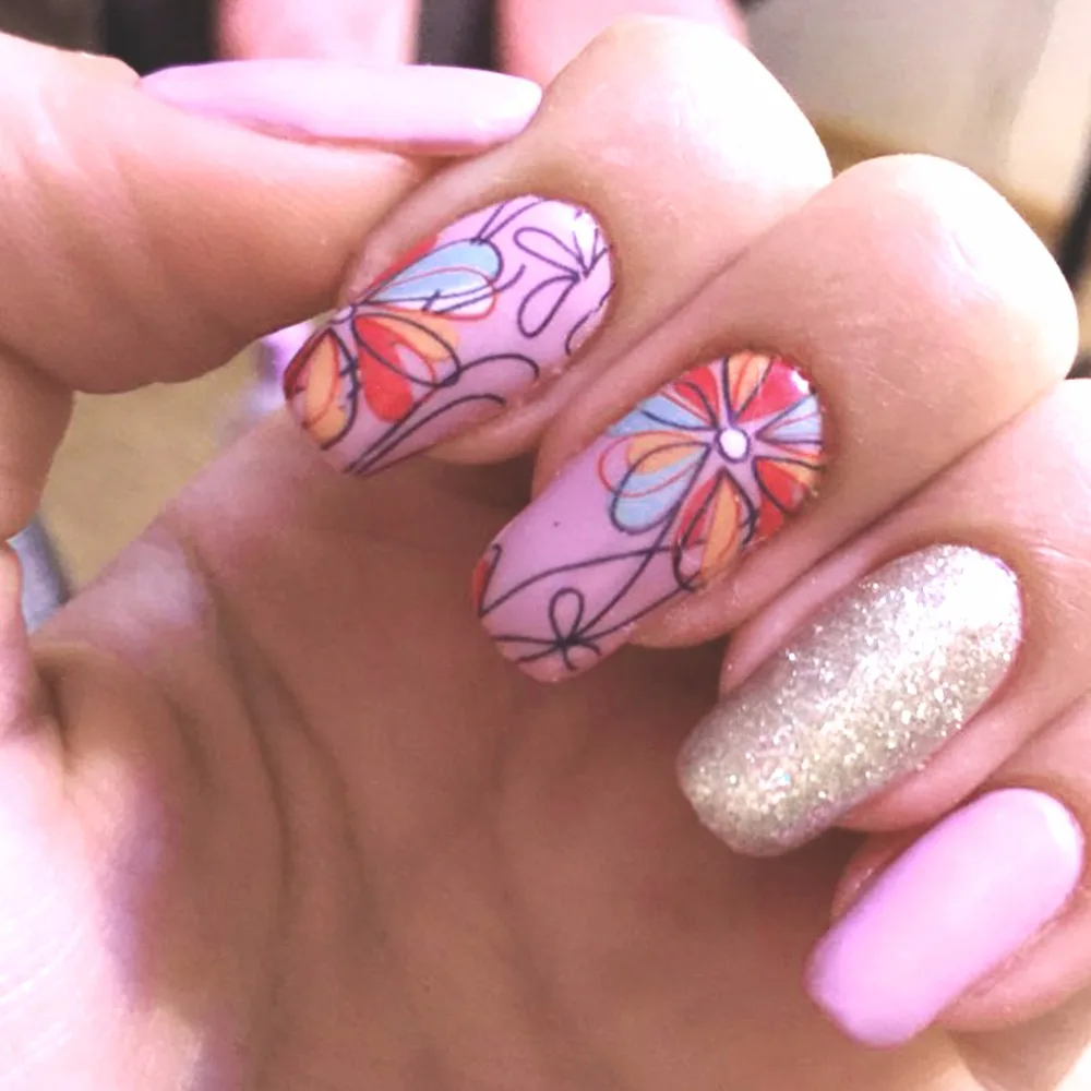 

YWK 2 Sheet/Set Cute Flower Nail Art Water Decals Transfer Sticker YZW131&136