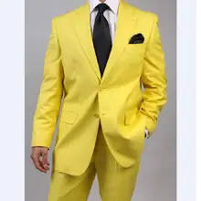 Костюм жениха под заказ костюм жениха смокинги желтый мужской свадебный костюм Лучший человек(куртка+ брюки+ галстук