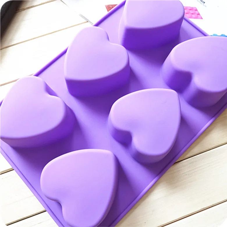 DIY handmade soap supply silicone mould 6 new love you love heart SOAP