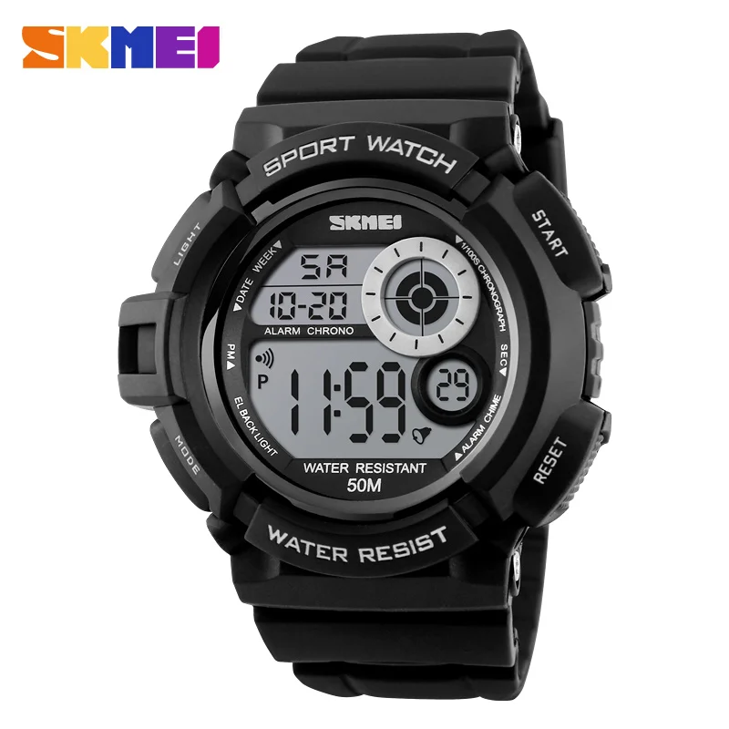 

SKMEI Brand Men's Waterproof Sports Watches Men Multifunction Personalized LED Digital Watch Student Big Dial Black Wristwatches