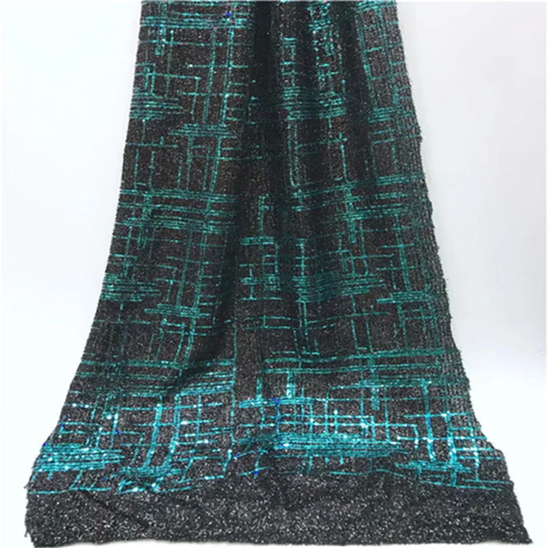 Black green 2019 African Lace Fabric Embroidery Sequins Organza High Quality French For Wedding | Дом и сад