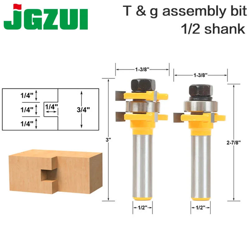 Шпунтовое маршрутизатор Набор бит 1/4 "x 1/4"-1/2 "хвостовика шейкер деревообрабатывающая долото резец инструмент RCT 15213