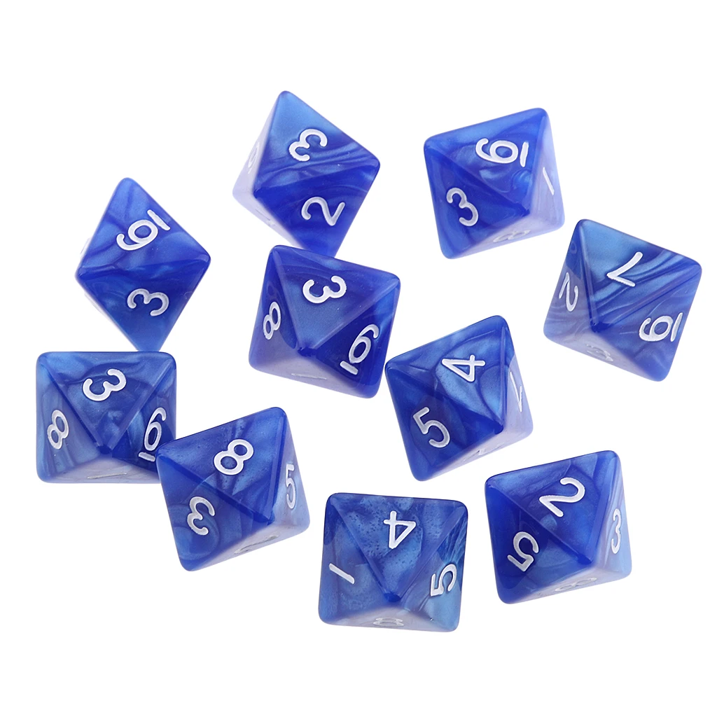 Perfeclan 20x 16mm Polyhedral Acrylic 8-sided Dice D8 Dies Toy for Dungeons & Dragons Table Board Game Accessory