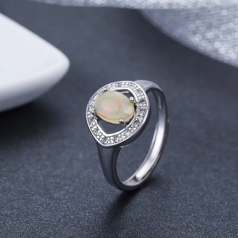925 стерлингового серебра глаз набор Овальный натуральный опал кольца для женщин обручальное кольцо ювелирные изделия с фианитами палец кольцо aneis Anelli