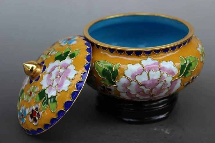 Эмаль Cloisonne Филигранное ремесло чайная канистра емкость для хранения китайские ветровые орнаменты