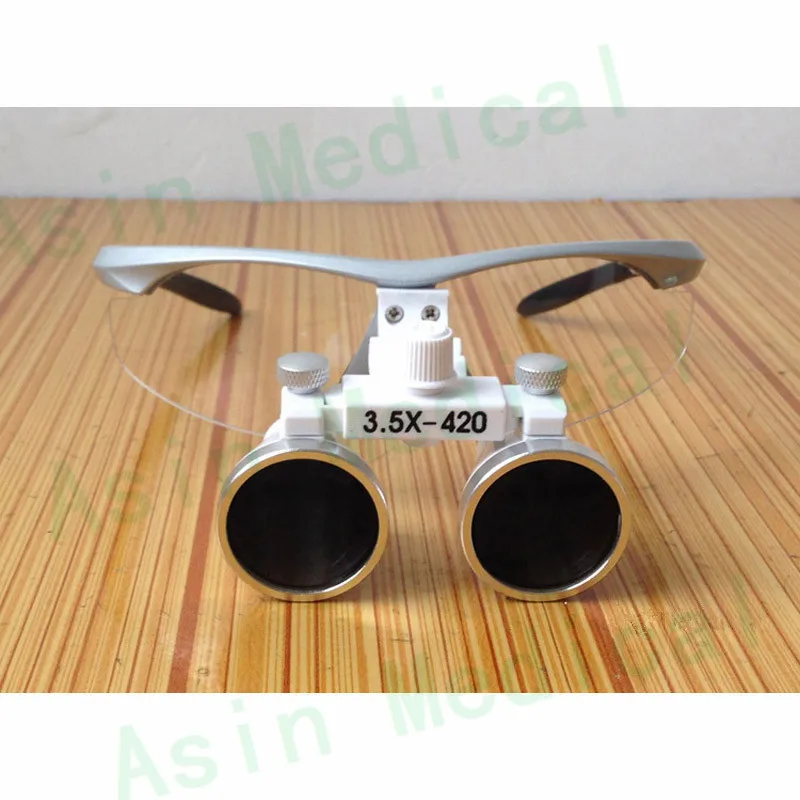 

3.5X Binocular loupes Medical Use Adjustable Dental Surgical manifier with optical glass in silver color