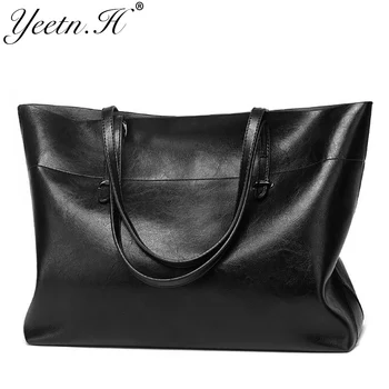 

Yeetn.H female solid shoulder bag women pu leather big casual totes high quality top-handle handbag for woman M5003