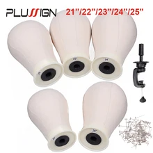 Plussign производители париков брезентовый блок Обучение манекен голова 21-25 дюймов с настольным зажимом стенд держатель и 50 шт. Блокировка булавки