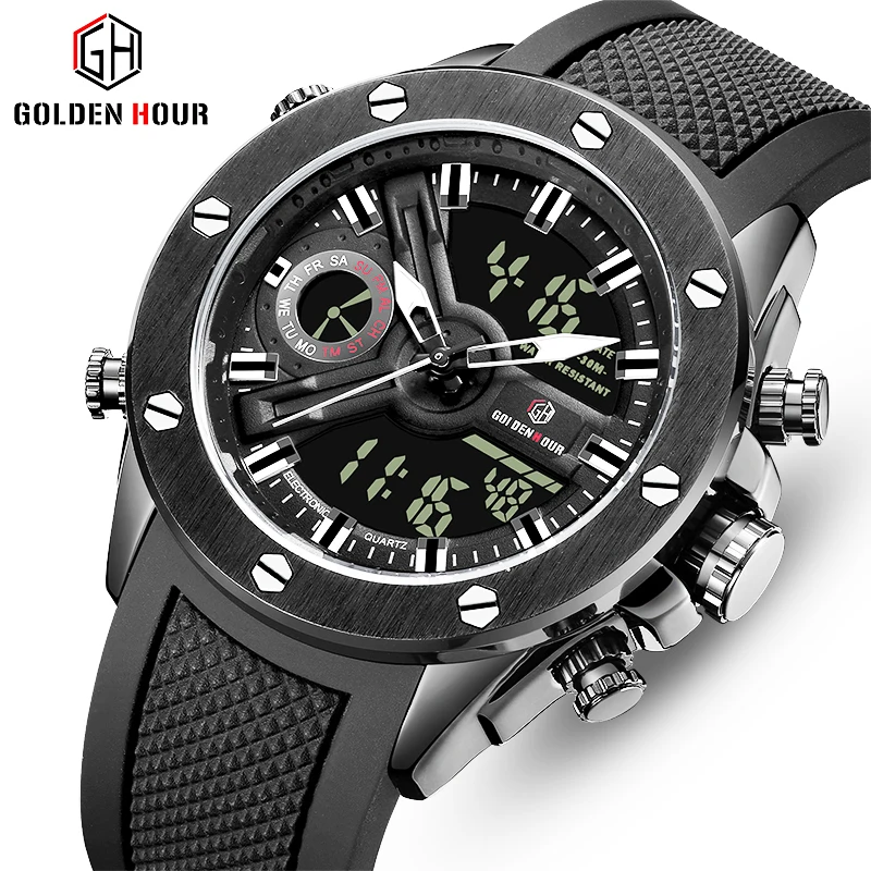 

Men Watch Top Luxury Brand GOLDENHOUR Sport Fashion Army Men's Watches Quartz Waterproof Wrist Watch Male Clock Reloj Hombre