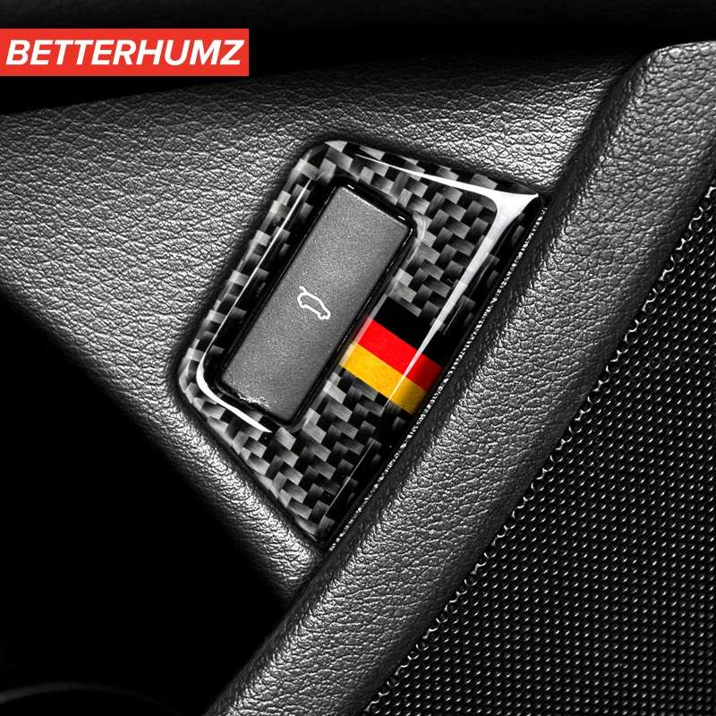 

Car Interior Carbon Fiber Rear Trunk Button Switch Panel Protection Auto Sticker Decals Car Styling For Audi Q7 2008-2015