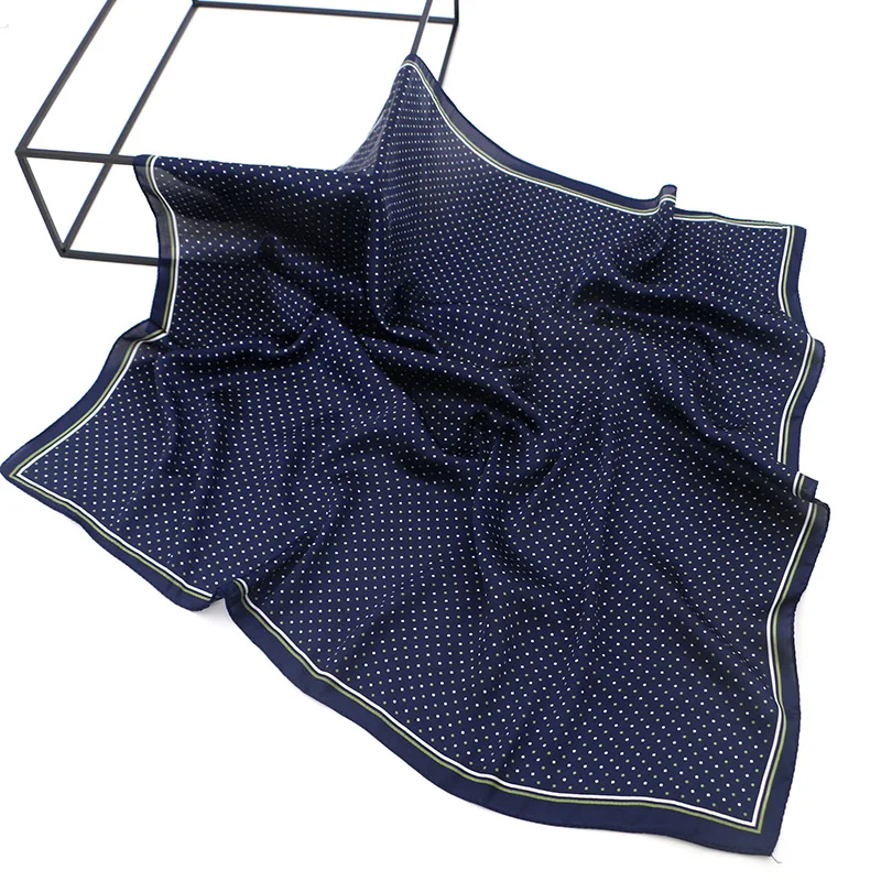 

[FAITHINK] New Spring Autumn Women Dot Designer Square Foulard Scarf for Office Lady Tippet Gift Bandelet Brand Small Scarf
