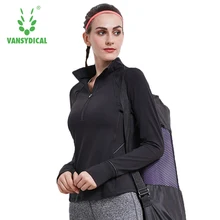 Vansydical, женская спортивная рубашка, быстросохнущая, дышащая, с длинным рукавом, для йоги, топ, для фитнеса, одежда для спортзала, топы