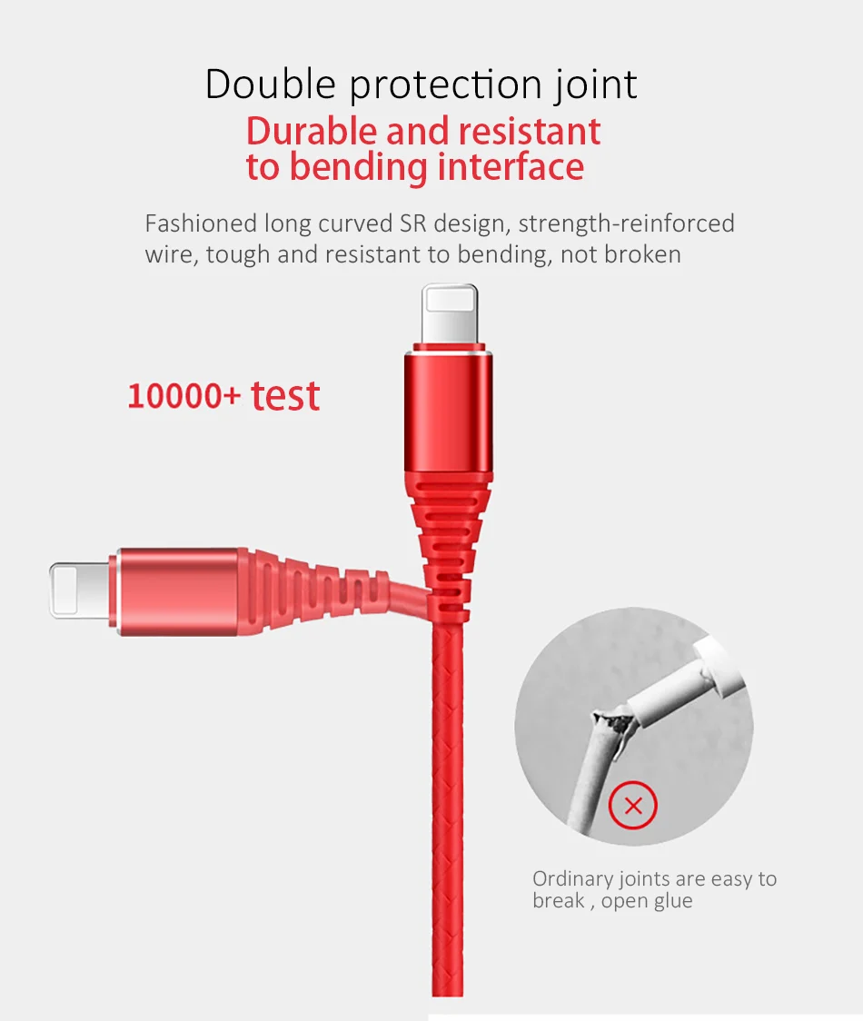 NOHON TPE Lighting Fast Charging Cable 8 Pin Phone For iPhone X 8 7 6s 5s Plus 1M Durable Data Cable For iPad Mini IOS 8 9 10 11 (7)