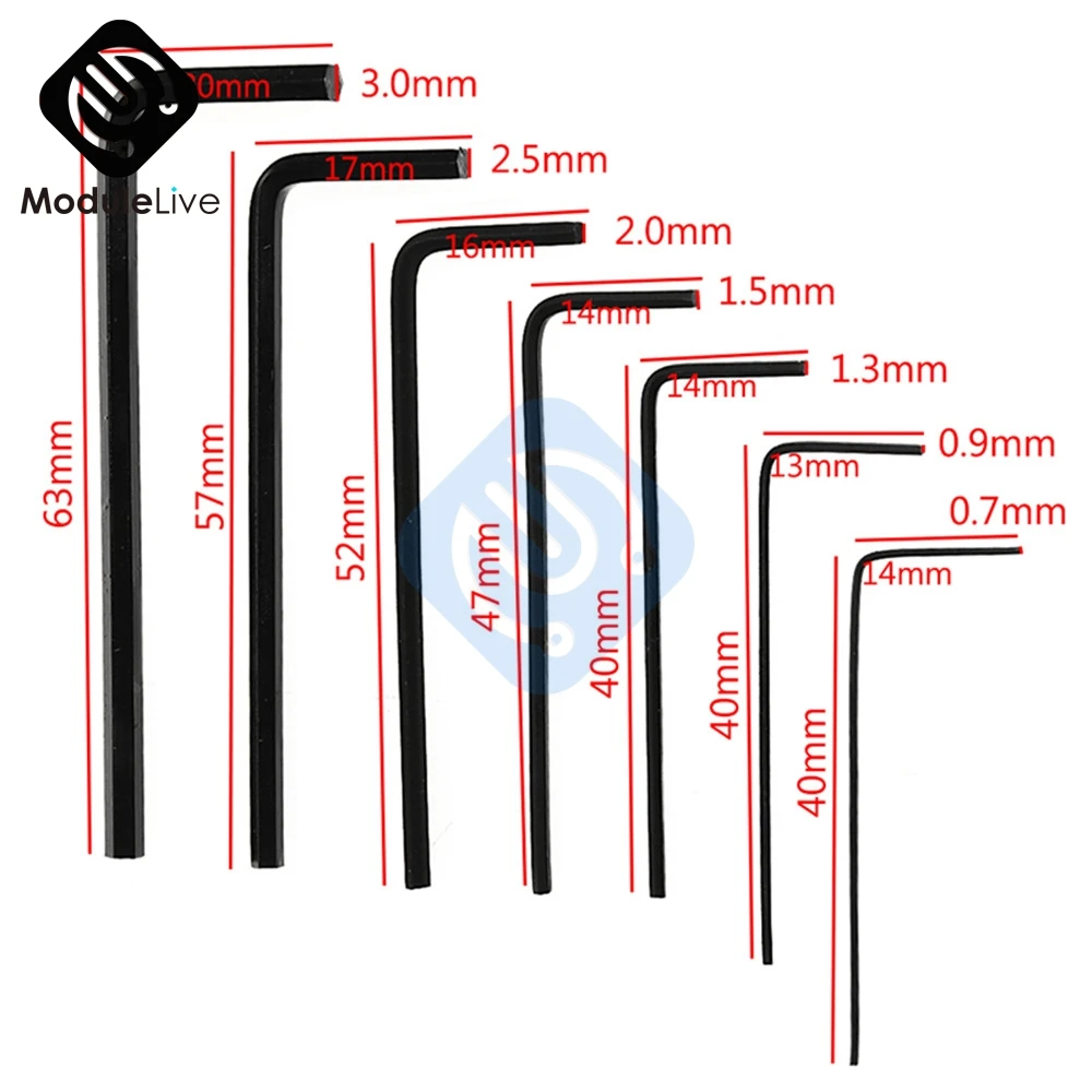 7 шт. 0,7~ 3 мм мини шестигранный ключ набор гаечный ключ Отвертка Набор легированная сталь