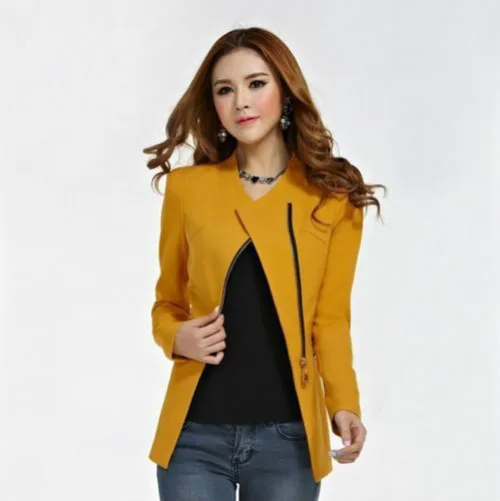 

New Style Fashion Women Zipper European Type Leisure Working Coats Jackets