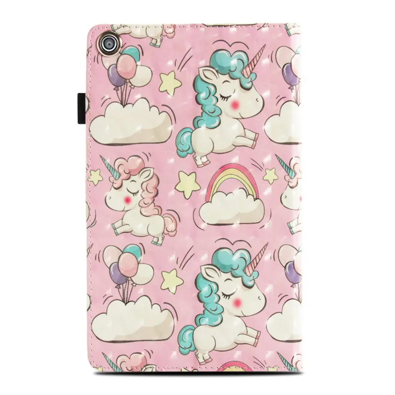 Wekays For Amazon HD8 2017 2016 Cartoon Unicorn 3D Leather Fundas Case For Amazon Kindle Fire HD8 HD 8 2017 2016 8.0