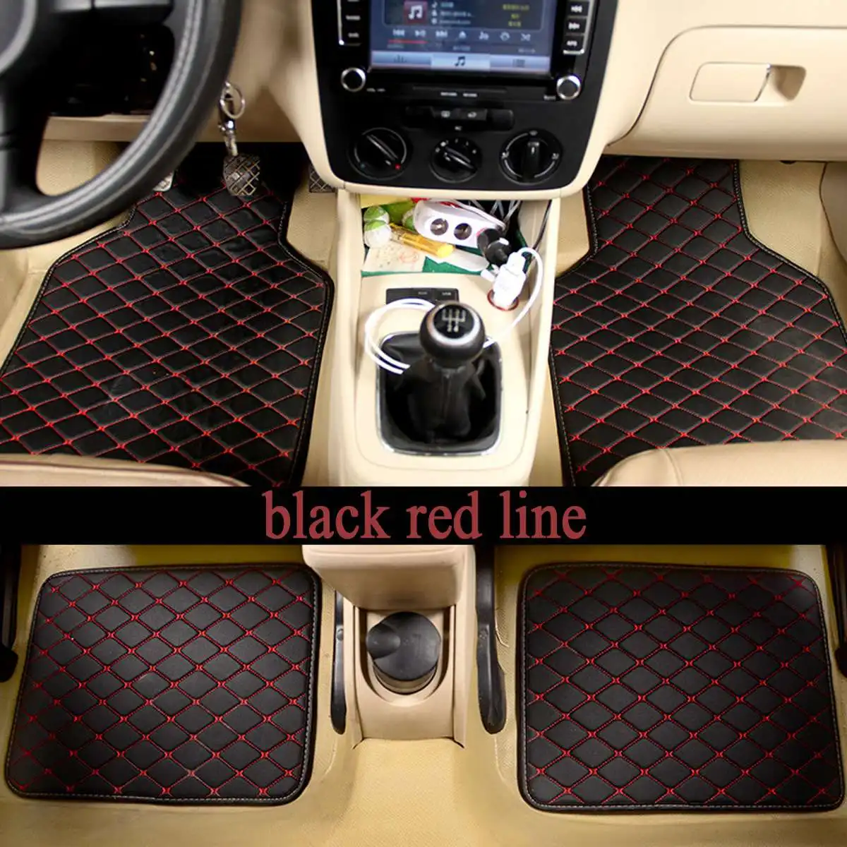 4 шт./компл. flash Mat кожаные автомобильные коврики Универсальный Авто ...