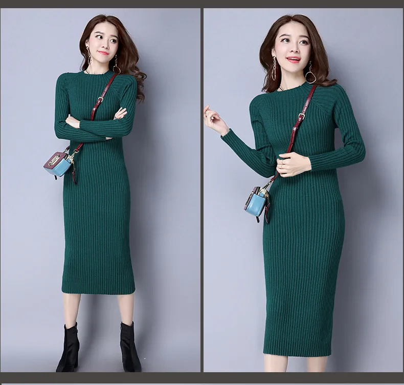 winter sweater dress long pure color Women Dresses pink red Elegant soft Knitted Sweater Dress Bodycon Slim Midi Vestidos winter sweater dress long pure color Women Dresses pink red Elegant soft Knitted Sweater Dress Bodycon Slim Midi Vestidos