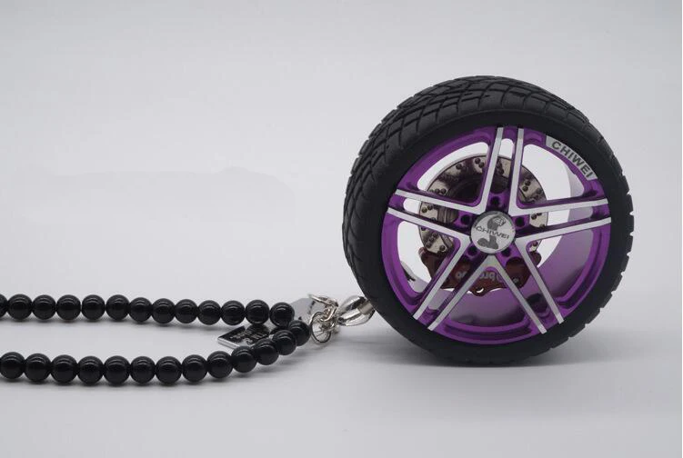  TOYIKIE Luxury Racing Car Tires Model Metal Wheel Keychain Leather Rope Men Car Wheel Bead Chain Pe