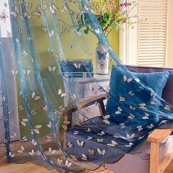 

3d curtains embroidery window curtain living room luxurious european styles butterfly tulle curtains for bedroom 2017