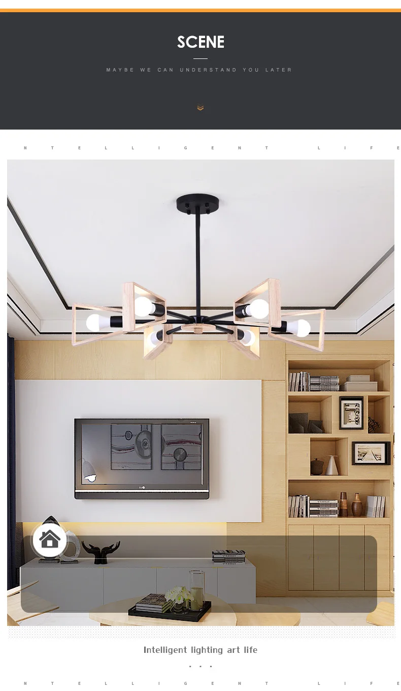 Vintage  Chandeliers Led Lustre Chandelier Ceiling For Living Room Kitchen Black Suspended E27 Hanging Lamp 4