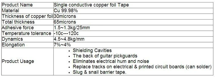 3 мм x 30 м клейкая односторонняя электрическая проводящая медная фольга лента EMI Экранирование гитары Slug и улитка барриерейл барьер