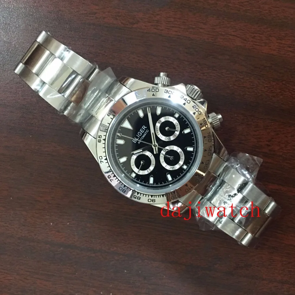 Светящийся стальной браслет corgeut39mm с белым циферблатом многофункциональные