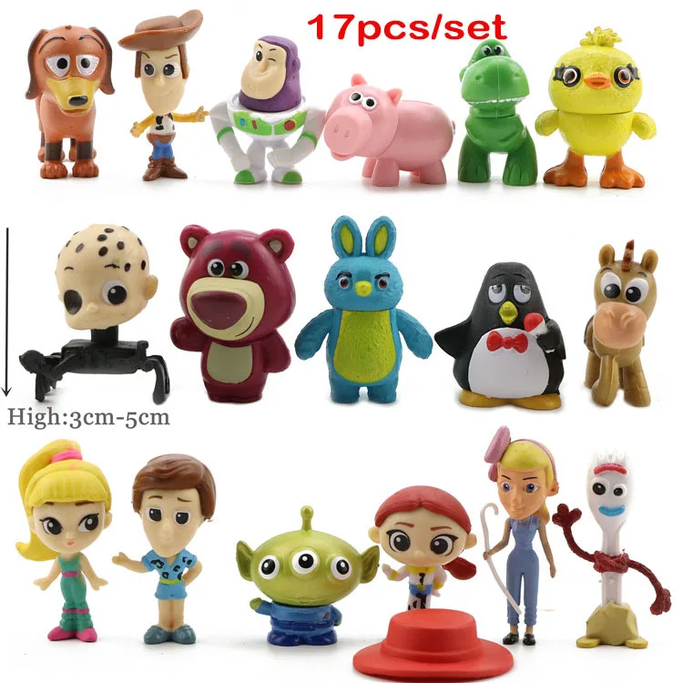 

2019 Toy Story 4 Alien Forky Bunny Ducky Woody Buzz Lightyear Jessie Rex Cake Topper Toys Action Figure Toys Kids Birthday Gift