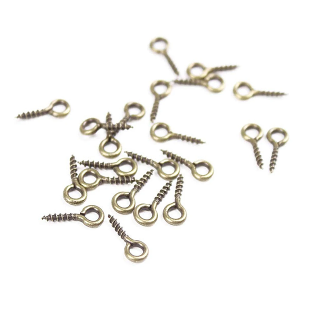 MagiDeal 800pcs Eye Shape Screw Hook Self-Tapping Screws Hooks Ring DIY Beading Craft