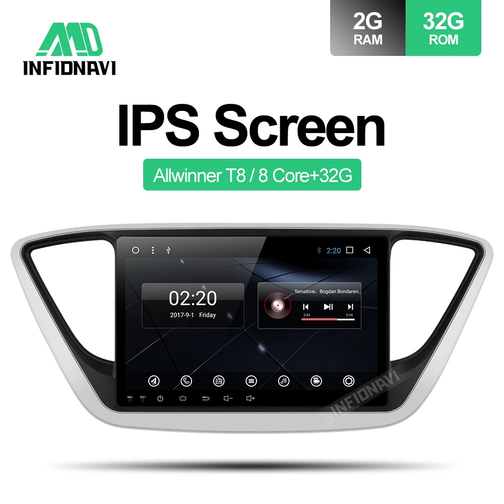 

android 8.1 car dvd for Hyundai Verna Solaris 2017 gps navigation car radio video stereo multimedia player octa core IPS screen