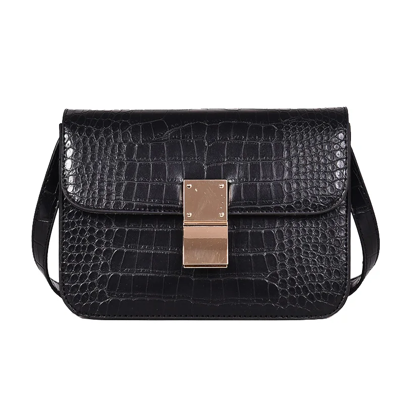 

Fashion lock crocodile small square Women's bag, chain versatile shoulder Messenger bag accept dropping