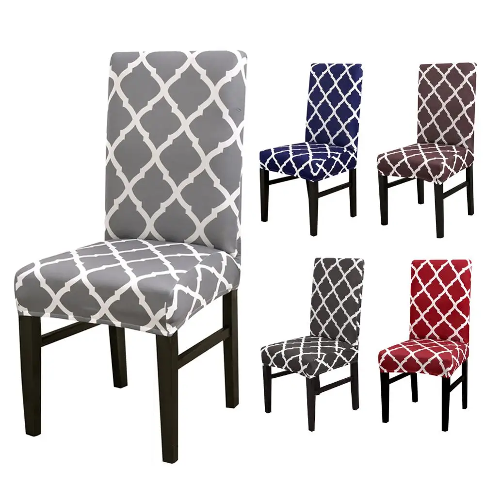 

Elastic Chair Cover Stretch Spandex Seat Cover Dining Room Kitchen Office Computer Colorful Printed Chair Covers Wedding