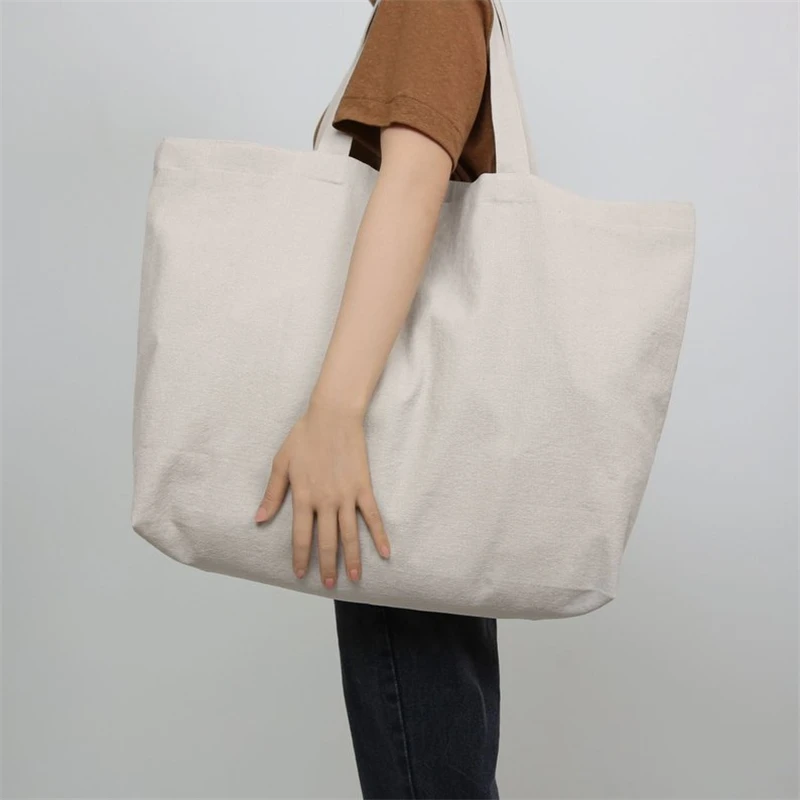 

Customize Logo Tote Reusable Cotton Women Storage Shopping Bag Fabric Cotton Cloth Beach String Handbags