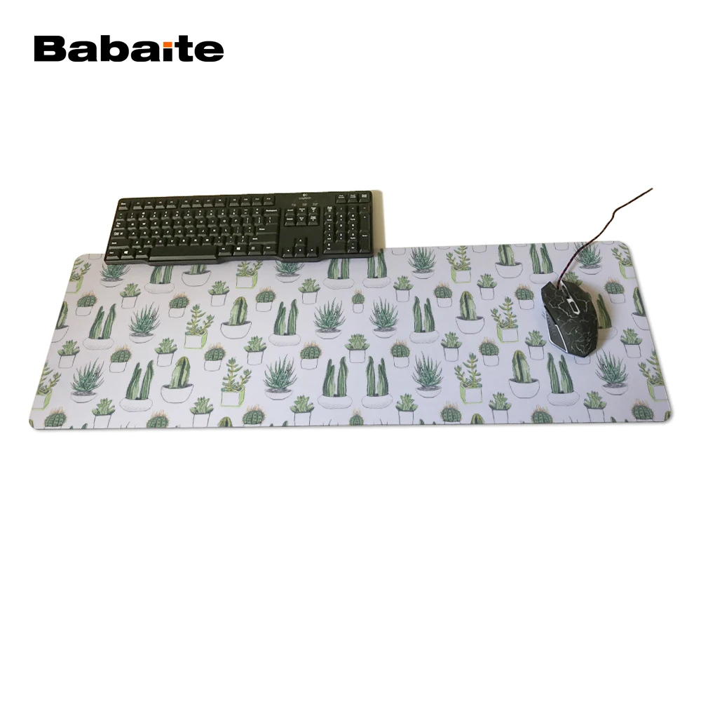Babaite супер большой размер дополнительный коврик для мыши Материал Натуральный каучук водонепроницаемый коврик для стола для акварельных кактусов и суккулентов