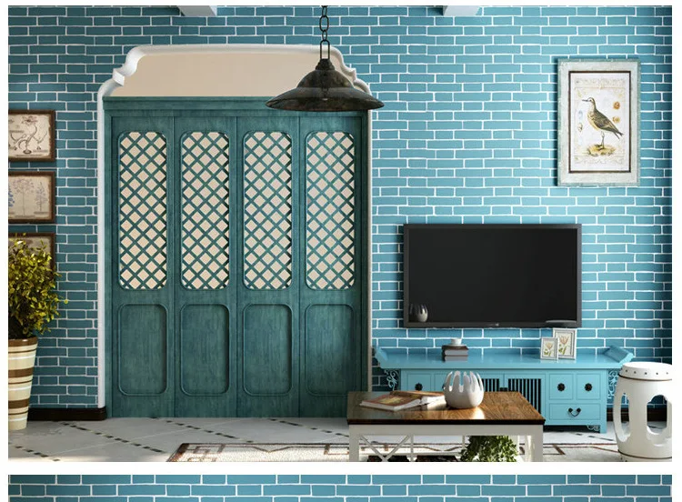 53cmx10m White Blue Brick Wallpaper Non-woven Fabric 3D TV Background Hair Salon Hairdressing Clothing Store Wallpaper Bedroom 53cmx10m White Blue Brick Wallpaper Non-woven Fabric 3D TV Background Hair Salon Hairdressing Clothing Store Wallpaper Bedroom