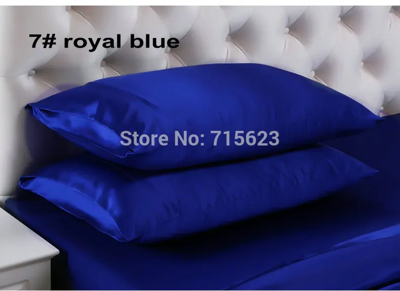 Halo Silk Shop 19 момме шелковая наволочка Terse Free style DoubleFace шелковая наволочка - Цвет: Royal Blue