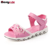 2017 summer children’s sandals girls sandals fashion Korean girl fish mouth princess shoes bow Princess shoes