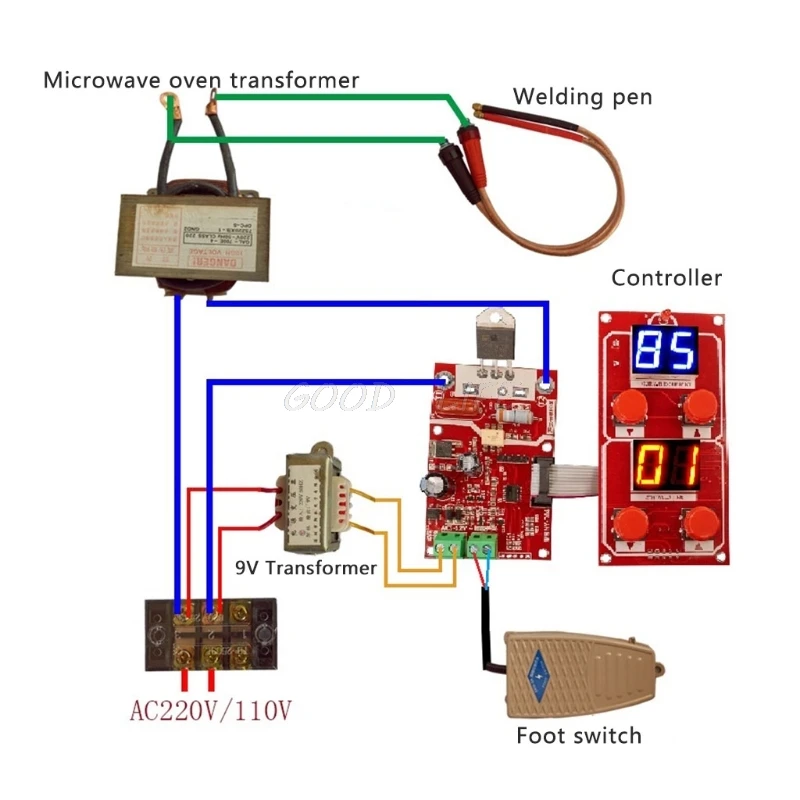 NY-D04 40A/100A Digital Display Spot Welding Machine Controller Time Panel Board
