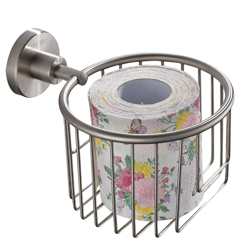 toilet paper basket Лейден настенный 304 из нержавеющей стали одноярусный Матовый держатель для туалетной бумаги, держатель для туалетной бумаги, аксессуары для ванной комнаты - Цвет: toilet paper basket