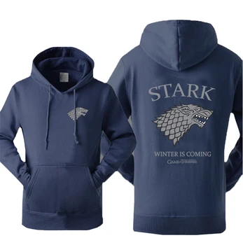 

2019 Autumn Winter Hooded Men Game of Thrones House Stark Winter Is Coming Fleece Sweatshirts Hoodies Loose Fit Hoodie Men S-XXL