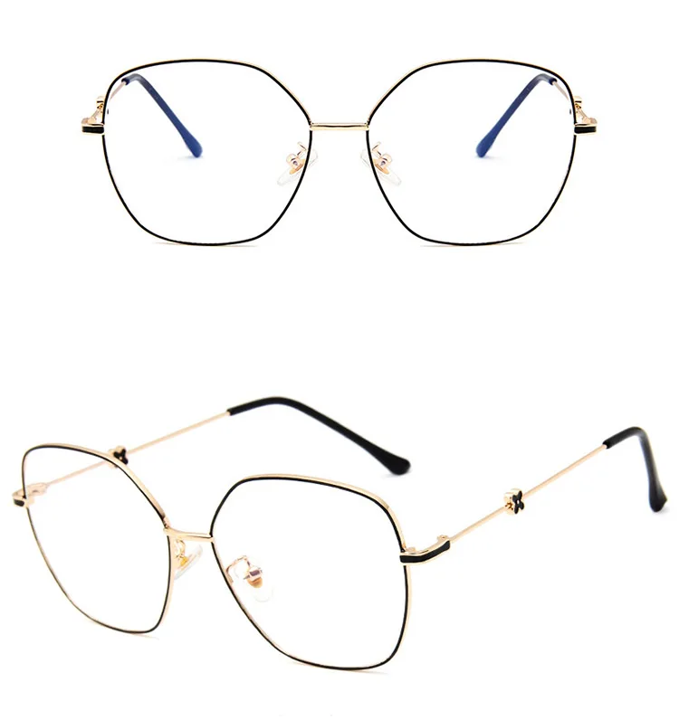 New trend polygon glasses famous brand retro big frame Flower Korean fashion Metal frame fashion multicolor Latest model