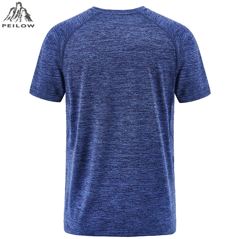 PEILOW Men'S T Shirt Summer Fashion Brand Clothing Mens Solid Color quick drying Short Sleeve Men Casual Tops Tee size L~7XL 8XL