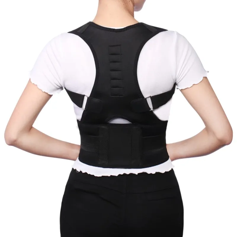 S-XXL Posture Corrective Therapy Back Brace Male Female Adjustable Magnetic Posture Corrector Corset Back Support Back Belt